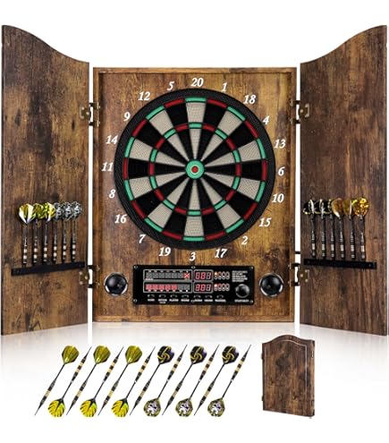 Amazon.co.jp: PATIKIL 電子ダーツボードキャビネットセット 木製